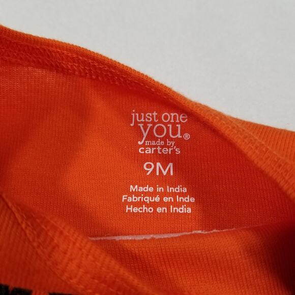 Carter's Baby Boy Halloween Orange / Beige One Piece w/ Pants Size 9 months, New - Picture 7 of 9